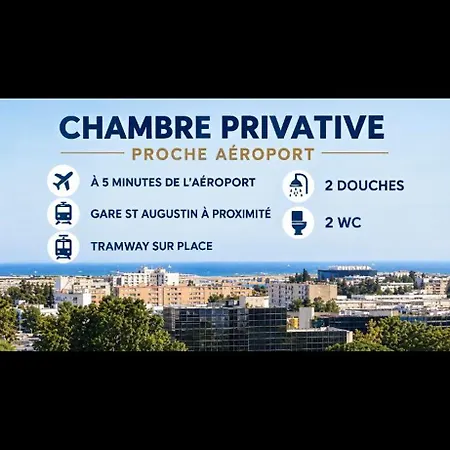 Affittacamere Privative, Grand Arenas, Proche Aeroport, Tram Sur Place, Gare Train St Augustin, 2 Toilet, 2 Shower Nizza